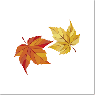 Falling leaves in autumn / fall Posters and Art